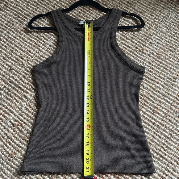 AGOLDE BROWN RACERBACK RIBBED TANK TOP SIZE MEDIUM - Picture 9 of 11
